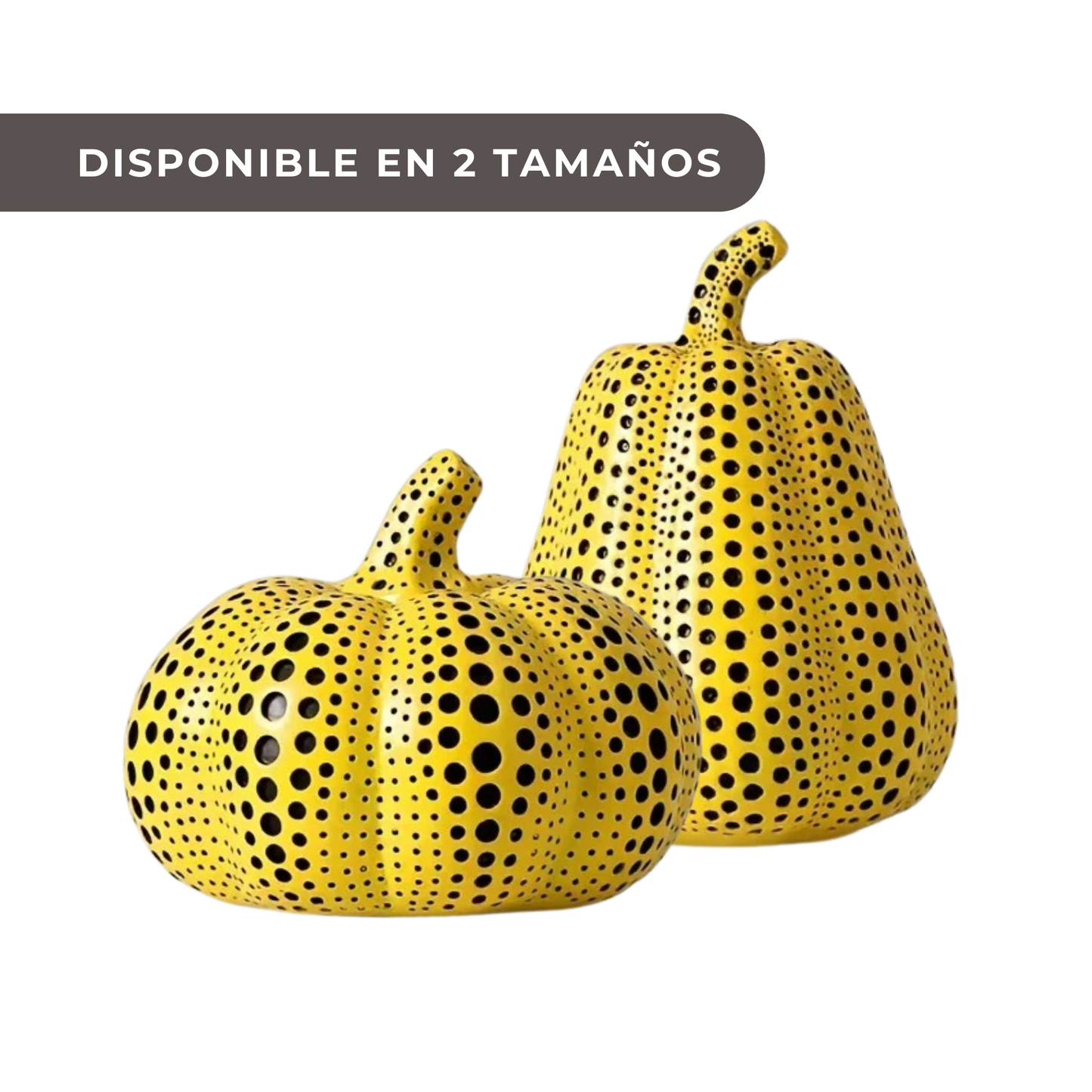 Calabaza decorativa con lunares - "Polka Dot Pumpkin" - Inspiración Yayoi Kusama en resina 2 variantes disponibles