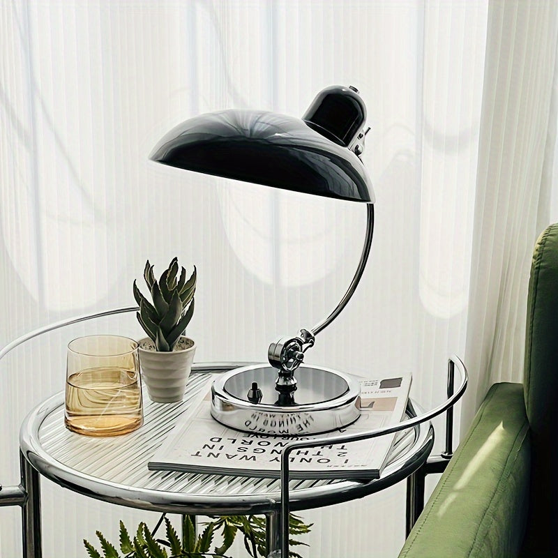 Lámpara de mesa estilo moderno con cuello de cisne – Acabado metálico pulido, luz incluida - Disponible en blanco y negro