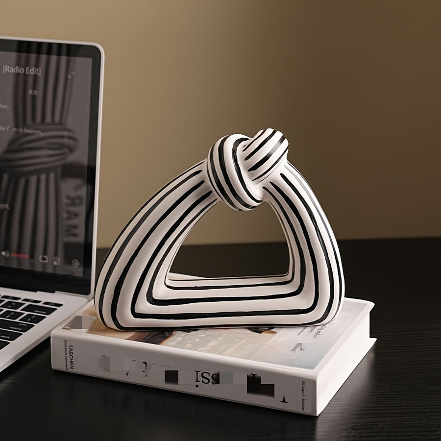 Jarrón decorativo de cerámica a rayas - Diseño de Nudo moderno y sofisticado disponible en dos variantes