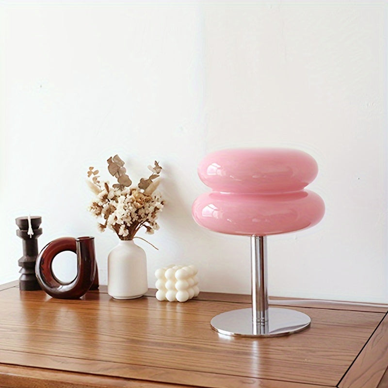 Lámpara de mesa de vidrio regulable - Disponible en 5 colores – Luz ambiental LED con conexión USB, diseño moderno para dormitorio, sala de estar u oficina