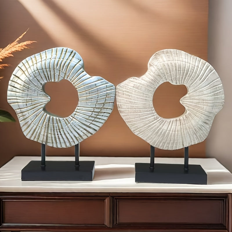 Escultura decorativa en resina - Concha abstracta, arte moderno para interior - Disponible en 5 colores, diámetro 26cm
