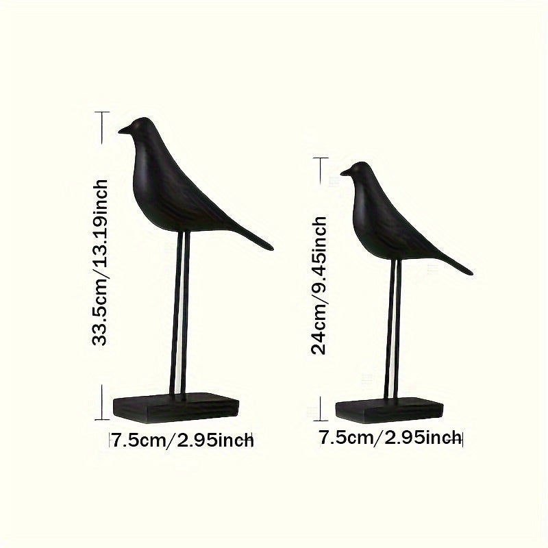 Figura decorativa de ave estilo nórdico – Diseño moderno y minimalista – Disponible en blanco o negro, en tamaño largo o corto