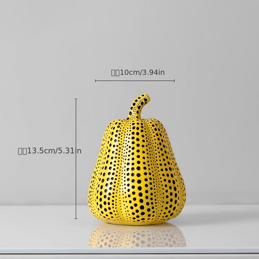 Calabaza decorativa con lunares - "Polka Dot Pumpkin" - Inspiración Yayoi Kusama en resina 2 variantes disponibles