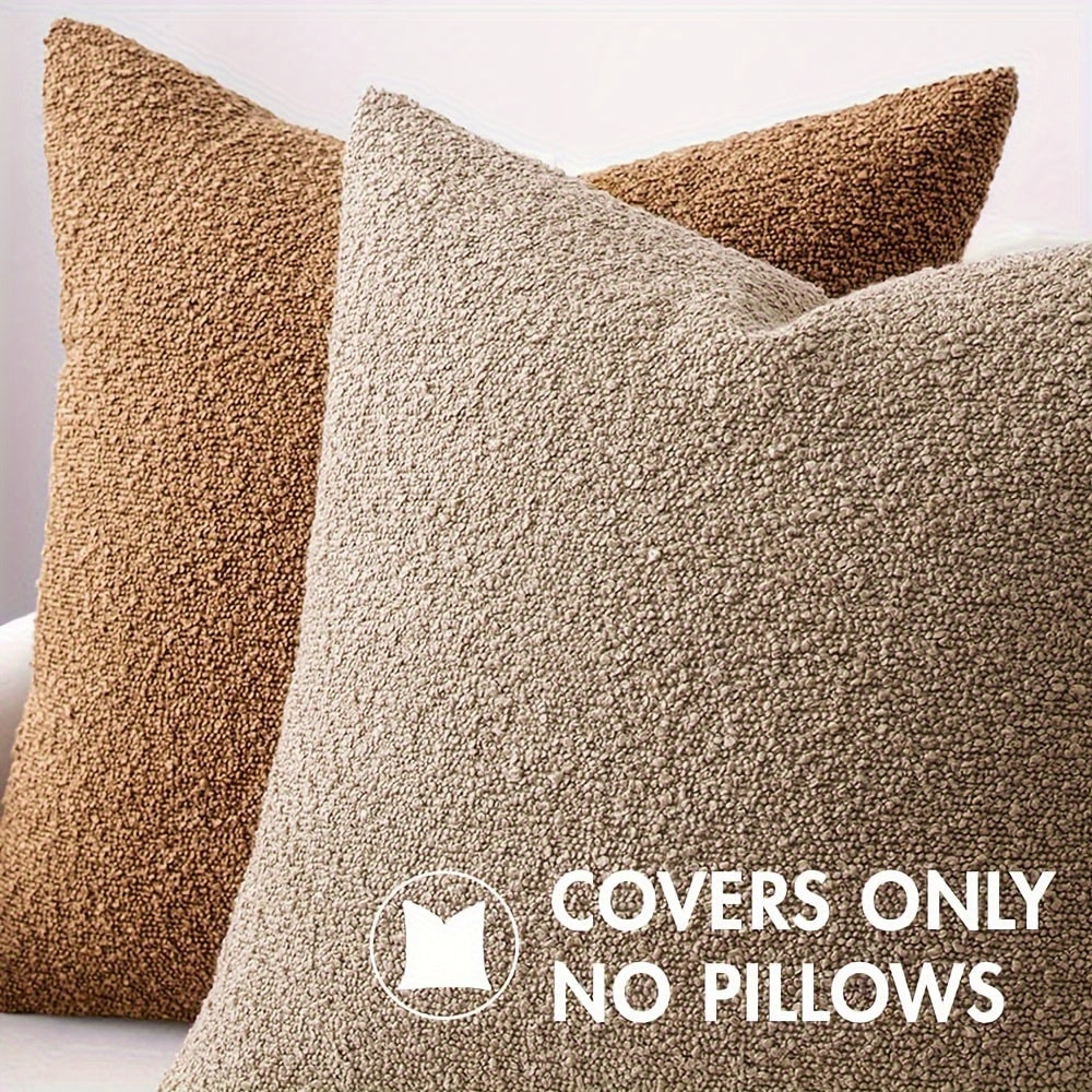 1 PIEZA - Funda de cojín estilo vintage disponible en 5 tonos - Tejido bouclé texturizado en color sólido, 45x45 cm
