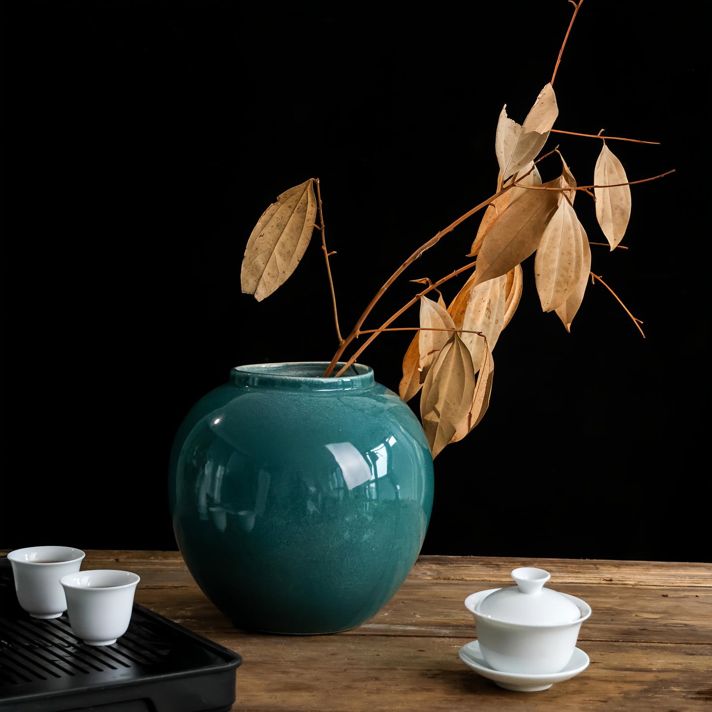 Jarrón decorativo contemporáneo de cerámica acabado brillante – Disponible en dos tamaños - Hecho a mano, sin PVC, ideal para centros de mesa y estanterías