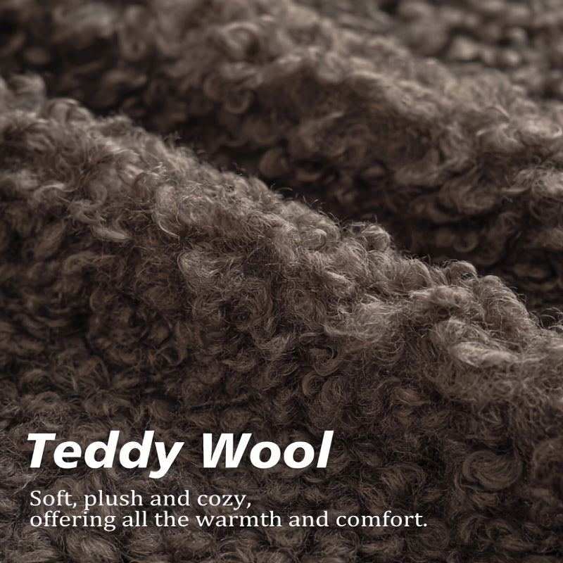 2 PIEZAS - Set de 2 fundas de cojín Teddy Sheep Curl de estilo contemporáneo disponible en 4 colores ideales para sofás y cama - Suaves y aterciopeladas, 100% Poliéster, 30x50cm