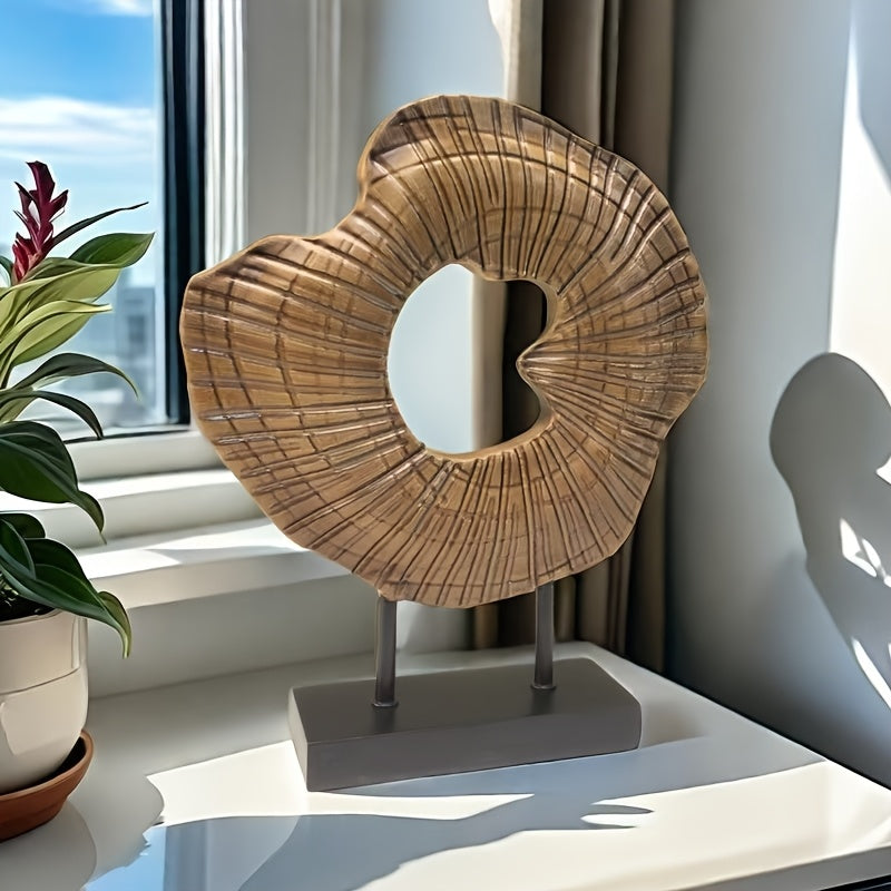 Escultura decorativa en resina - Concha abstracta, arte moderno para interior - Disponible en 5 colores, diámetro 26cm