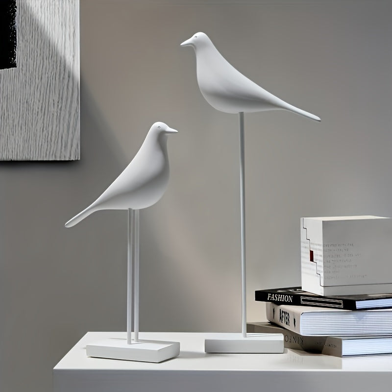 Figura decorativa de ave estilo nórdico – Diseño moderno y minimalista – Disponible en blanco o negro, en tamaño largo o corto