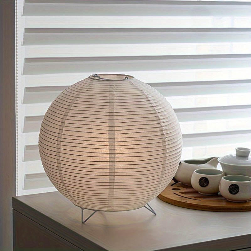 Lámpara de mesa moderna con pantalla de papel – Base de metal pulido, alimentada por USB, luz ambiental para dormitorio, sala de estar o bar