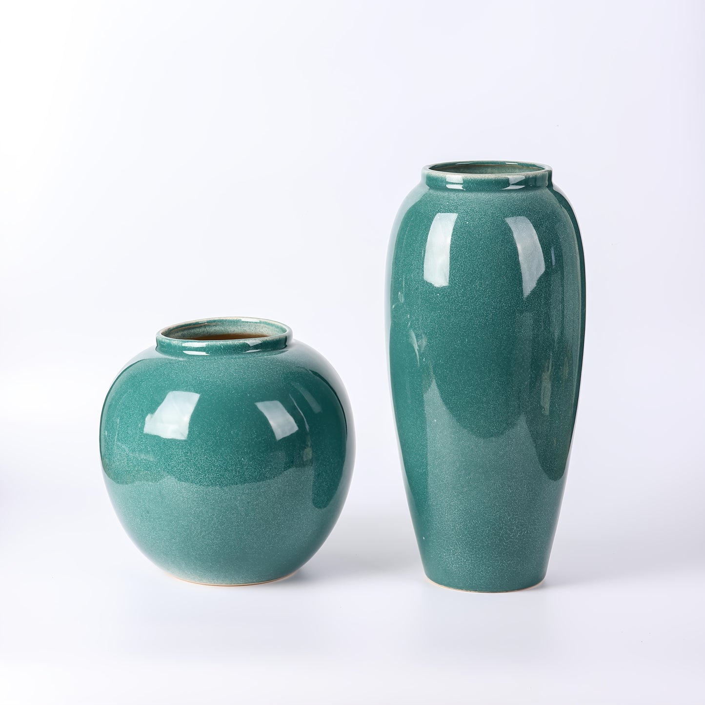 Jarrón decorativo contemporáneo de cerámica acabado brillante – Disponible en dos tamaños - Hecho a mano, sin PVC, ideal para centros de mesa y estanterías