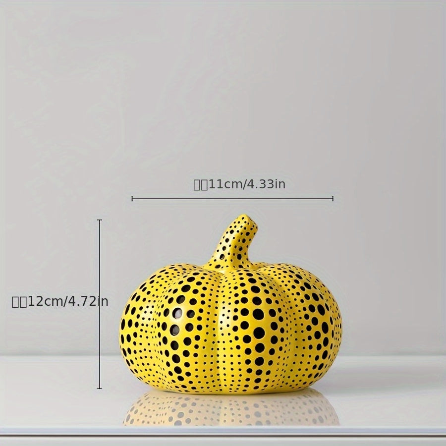 Calabaza decorativa con lunares - "Polka Dot Pumpkin" - Inspiración Yayoi Kusama en resina 2 variantes disponibles
