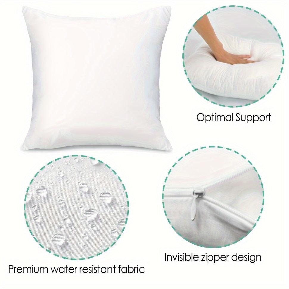 6 PIEZAS - Set de 6 cojines rellenos impermeables para exterior e interior - Resistente al agua, aceite y suciedad - 100% Poliéster, suave y esponjoso, con cierre de cremallera disponible en tres tamaños
