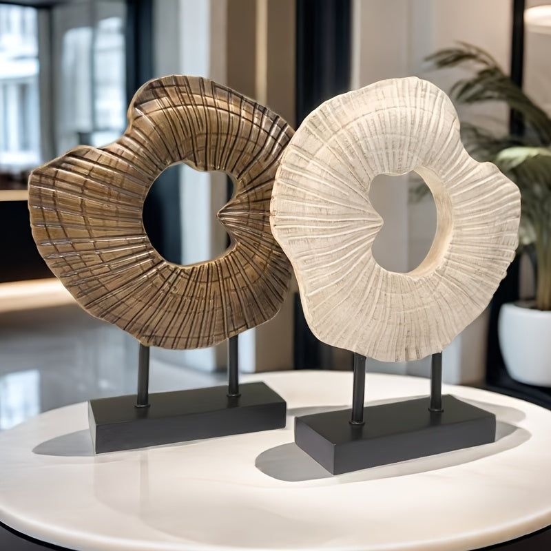 Escultura decorativa en resina - Concha abstracta, arte moderno para interior - Disponible en 5 colores, diámetro 26cm