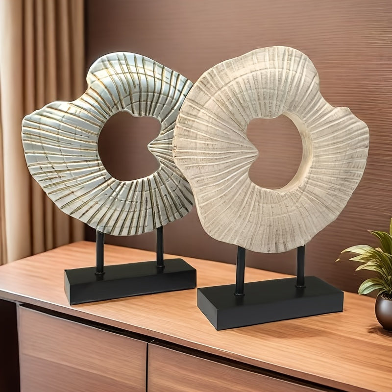 Escultura decorativa en resina - Concha abstracta, arte moderno para interior - Disponible en 5 colores, diámetro 26cm