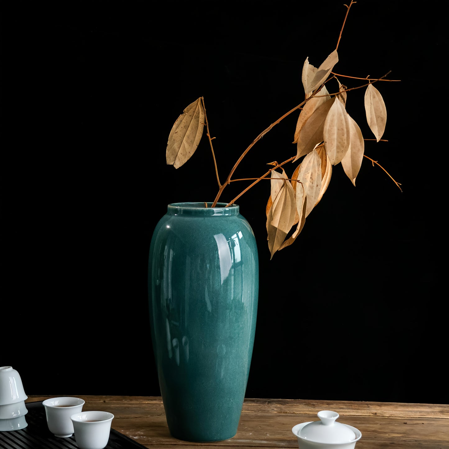 Jarrón decorativo contemporáneo de cerámica acabado brillante – Disponible en dos tamaños - Hecho a mano, sin PVC, ideal para centros de mesa y estanterías
