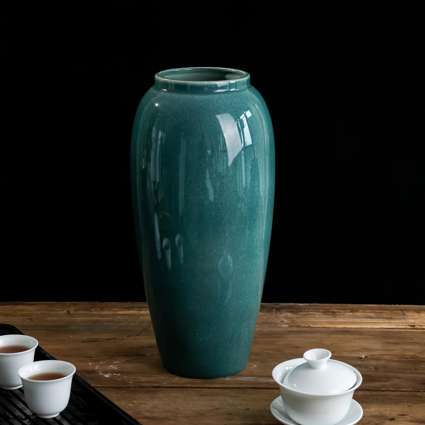 Jarrón decorativo contemporáneo de cerámica acabado brillante – Disponible en dos tamaños - Hecho a mano, sin PVC, ideal para centros de mesa y estanterías