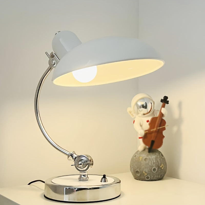 Lámpara de mesa estilo moderno con cuello de cisne – Acabado metálico pulido, luz incluida - Disponible en blanco y negro