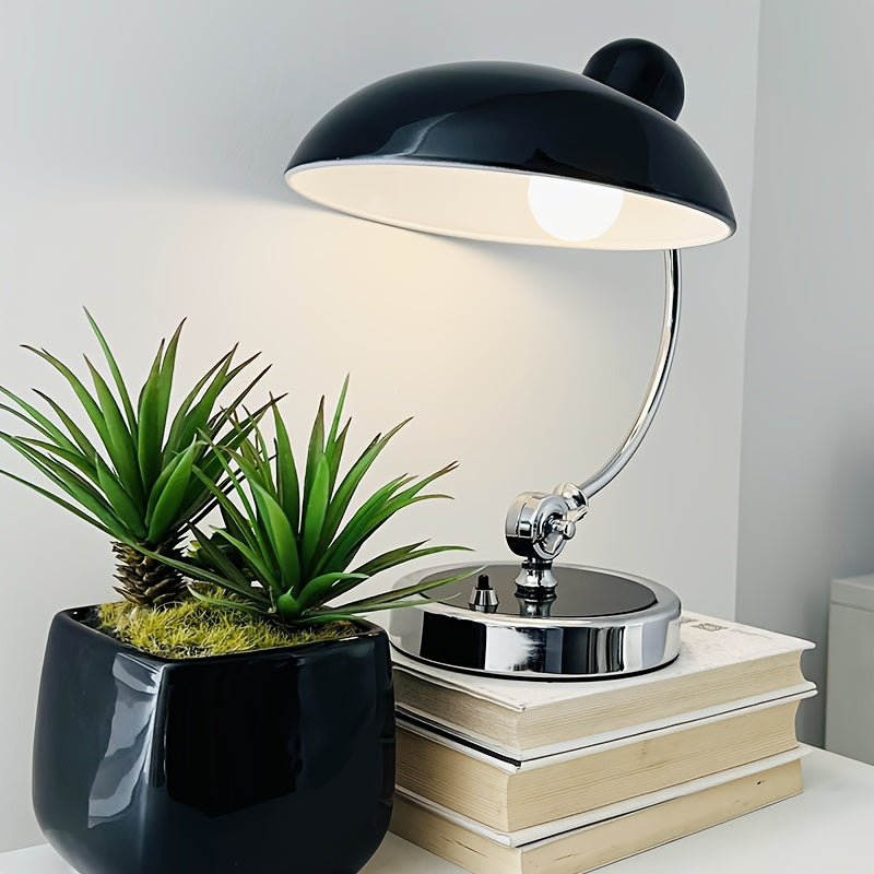 Lámpara de mesa estilo moderno con cuello de cisne – Acabado metálico pulido, luz incluida - Disponible en blanco y negro