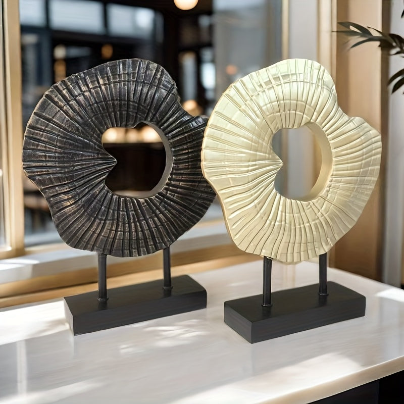 Escultura decorativa en resina - Concha abstracta, arte moderno para interior - Disponible en 5 colores, diámetro 26cm