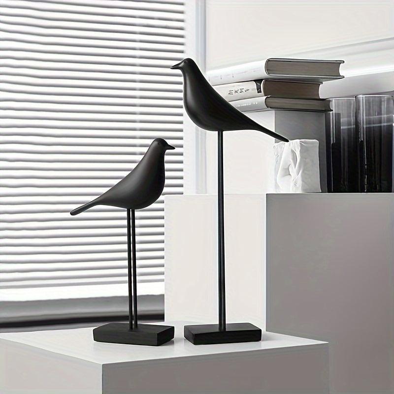 Figura decorativa de ave estilo nórdico – Diseño moderno y minimalista – Disponible en blanco o negro, en tamaño largo o corto