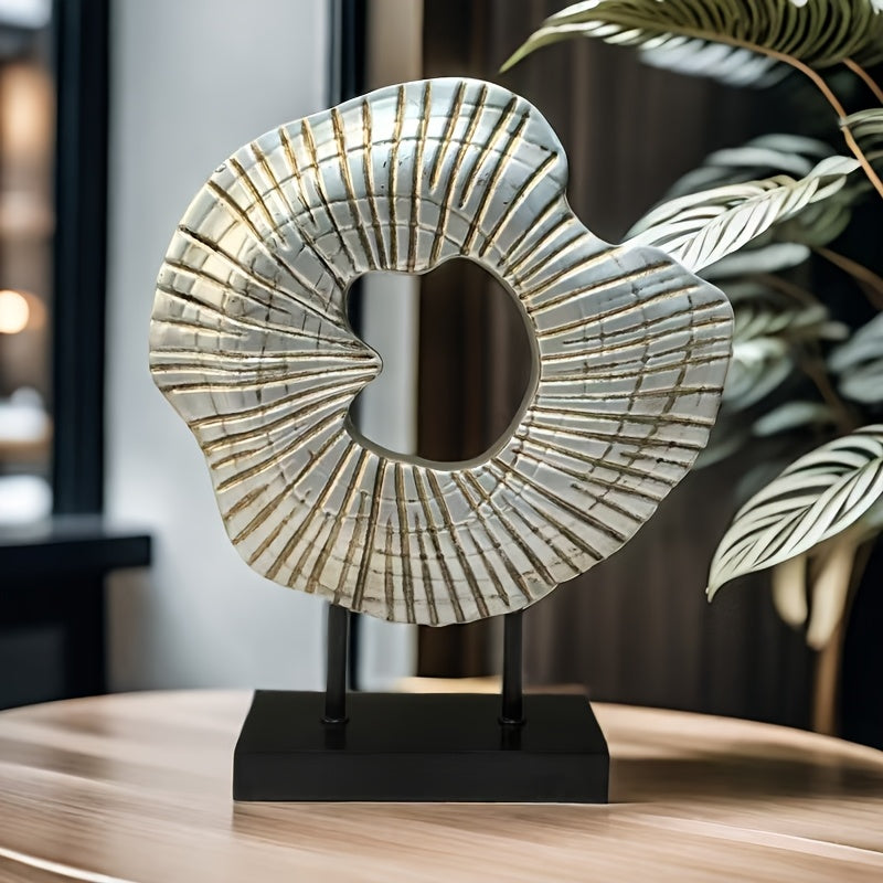 Escultura decorativa en resina - Concha abstracta, arte moderno para interior - Disponible en 5 colores, diámetro 26cm