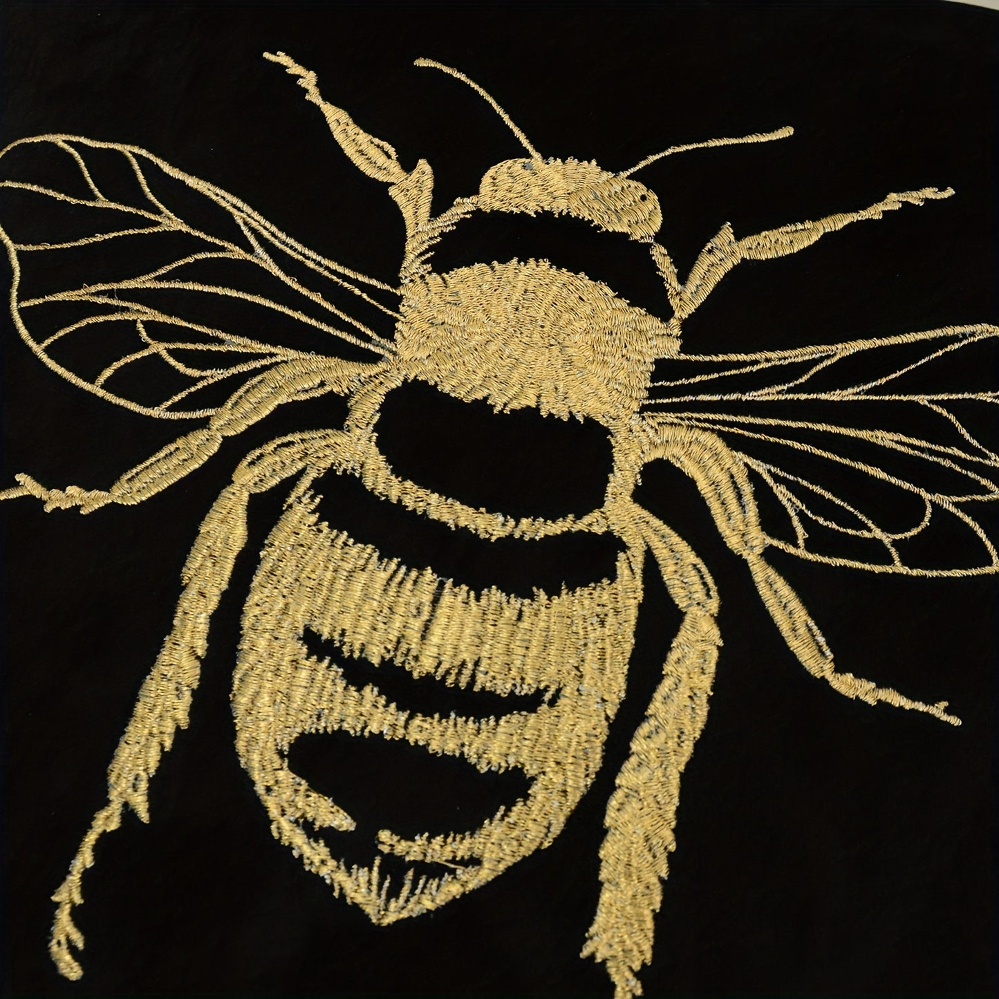 1 PIEZA - Funda para cojín con bordado de abeja - Diseño distintivo, chic y versátil - 100% poliéster, 45x45cm