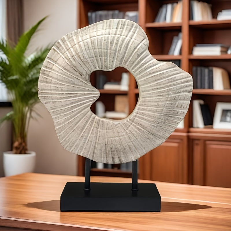 Escultura decorativa en resina - Concha abstracta, arte moderno para interior - Disponible en 5 colores, diámetro 26cm