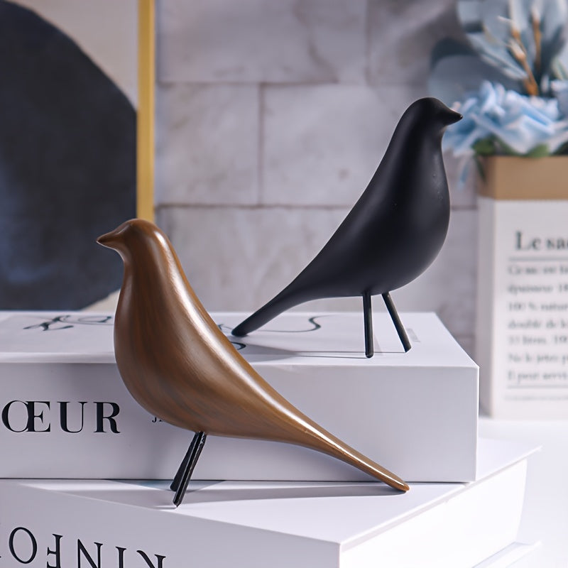Escultura decorativa de ave moderna – Reproducción inspirada en las aves de los Eames, en resina ABS – Disponible en negro o marrón