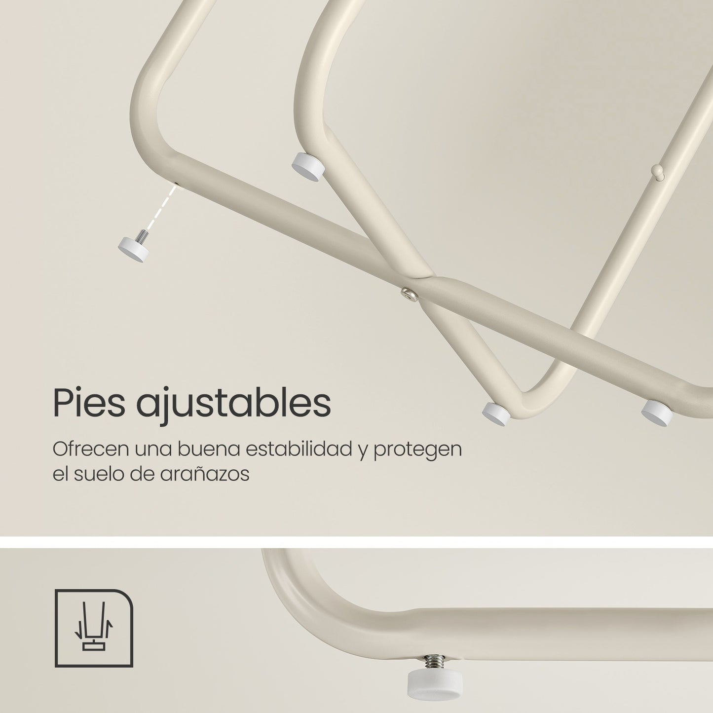 Mesa auxiliar / lateral para salón o dormitorio con almacenamiento disponible en tres colores - Mesa redonda de café con canasta de tela - Estructura de metal