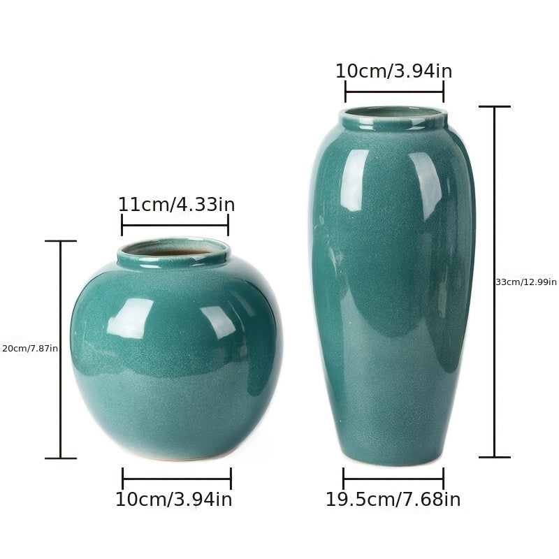 Jarrón decorativo contemporáneo de cerámica acabado brillante – Disponible en dos tamaños - Hecho a mano, sin PVC, ideal para centros de mesa y estanterías