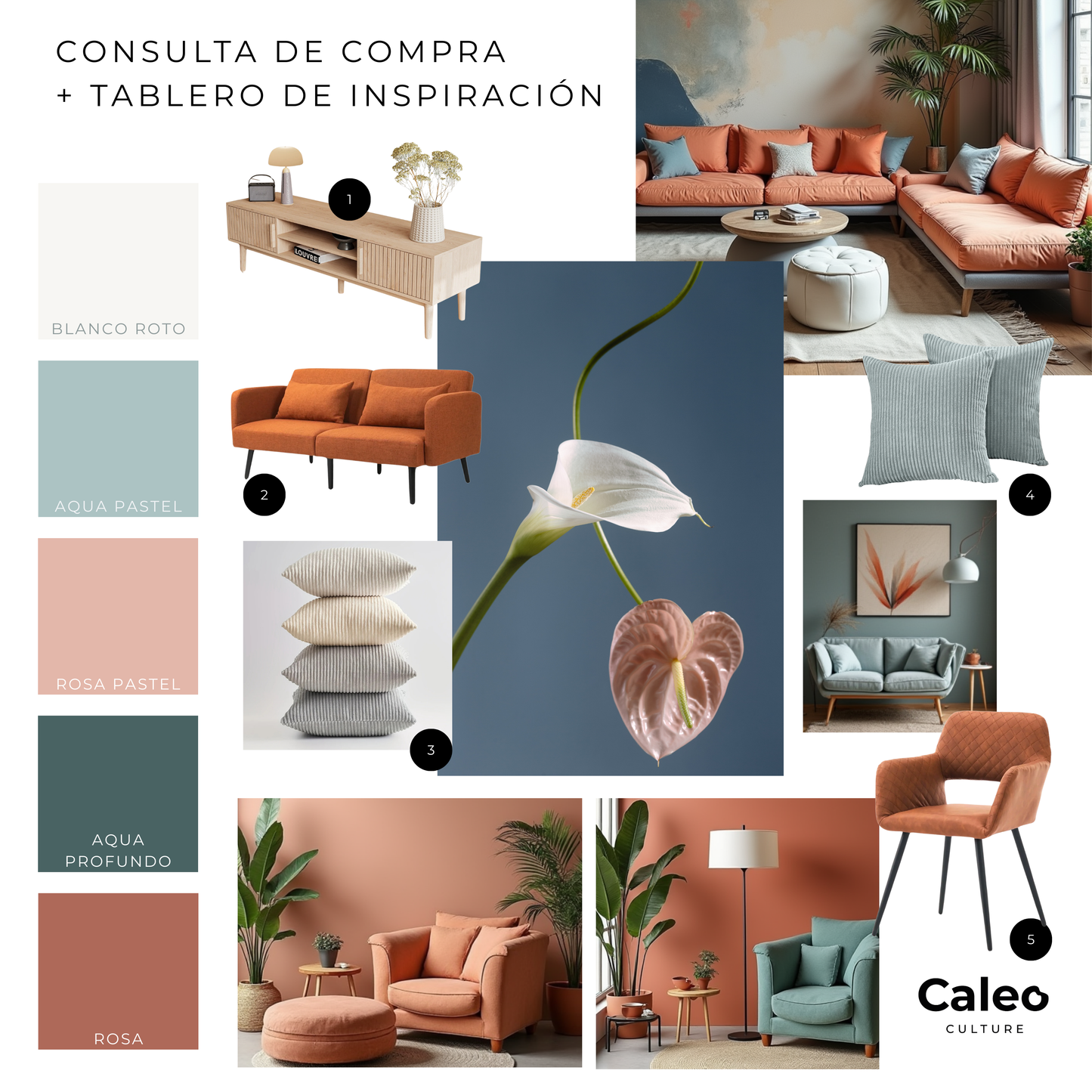 Consulta de color + Tablero de Inspiración + Asistencia de compra