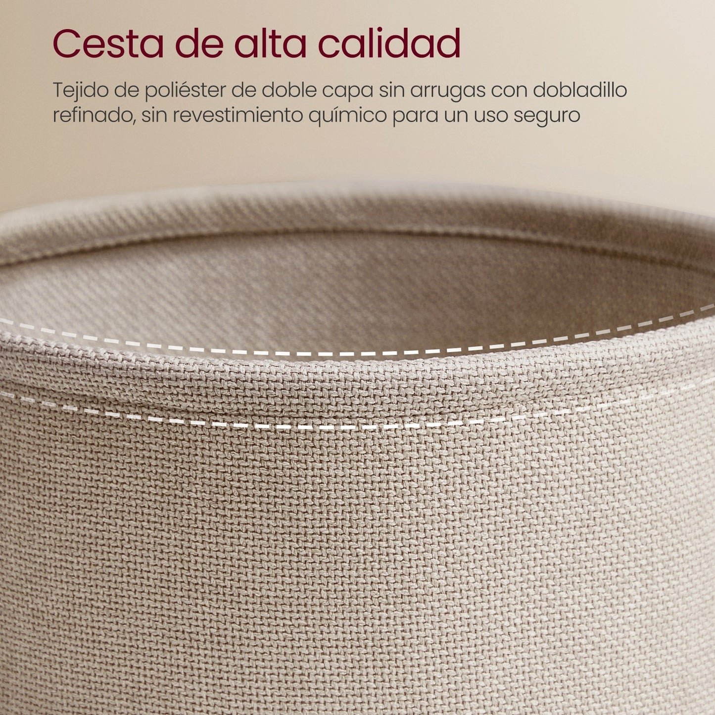 Mesa auxiliar / lateral para salón o dormitorio con almacenamiento disponible en tres colores - Mesa redonda de café con canasta de tela - Estructura de metal
