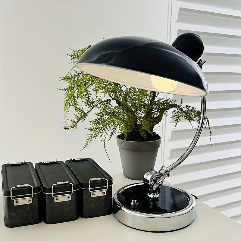 Lámpara de mesa estilo moderno con cuello de cisne – Acabado metálico pulido, luz incluida - Disponible en blanco y negro