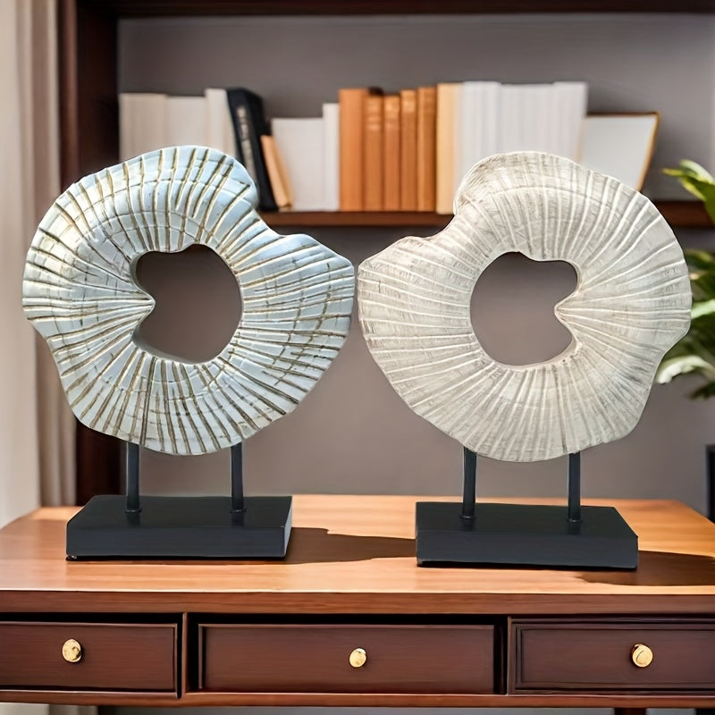 Escultura decorativa en resina - Concha abstracta, arte moderno para interior - Disponible en 5 colores, diámetro 26cm