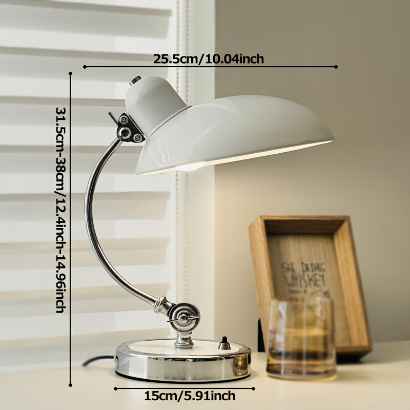 Lámpara de mesa estilo moderno con cuello de cisne – Acabado metálico pulido, luz incluida - Disponible en blanco y negro