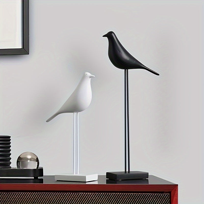 Figura decorativa de ave estilo nórdico – Diseño moderno y minimalista – Disponible en blanco o negro, en tamaño largo o corto