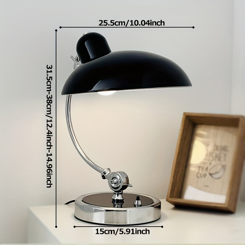 Lámpara de mesa estilo moderno con cuello de cisne – Acabado metálico pulido, luz incluida - Disponible en blanco y negro