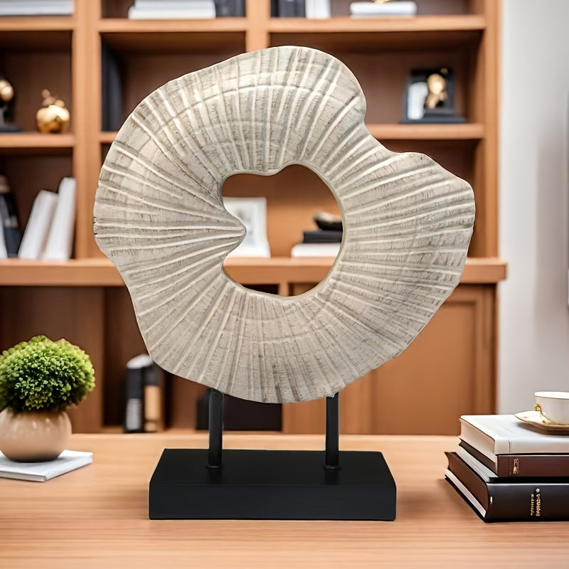 Escultura decorativa en resina - Concha abstracta, arte moderno para interior - Disponible en 5 colores, diámetro 26cm