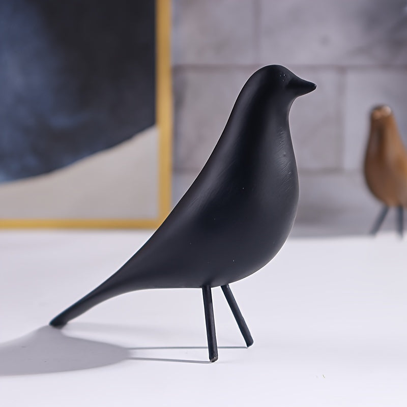 Escultura decorativa de ave moderna – Reproducción inspirada en las aves de los Eames, en resina ABS – Disponible en negro o marrón