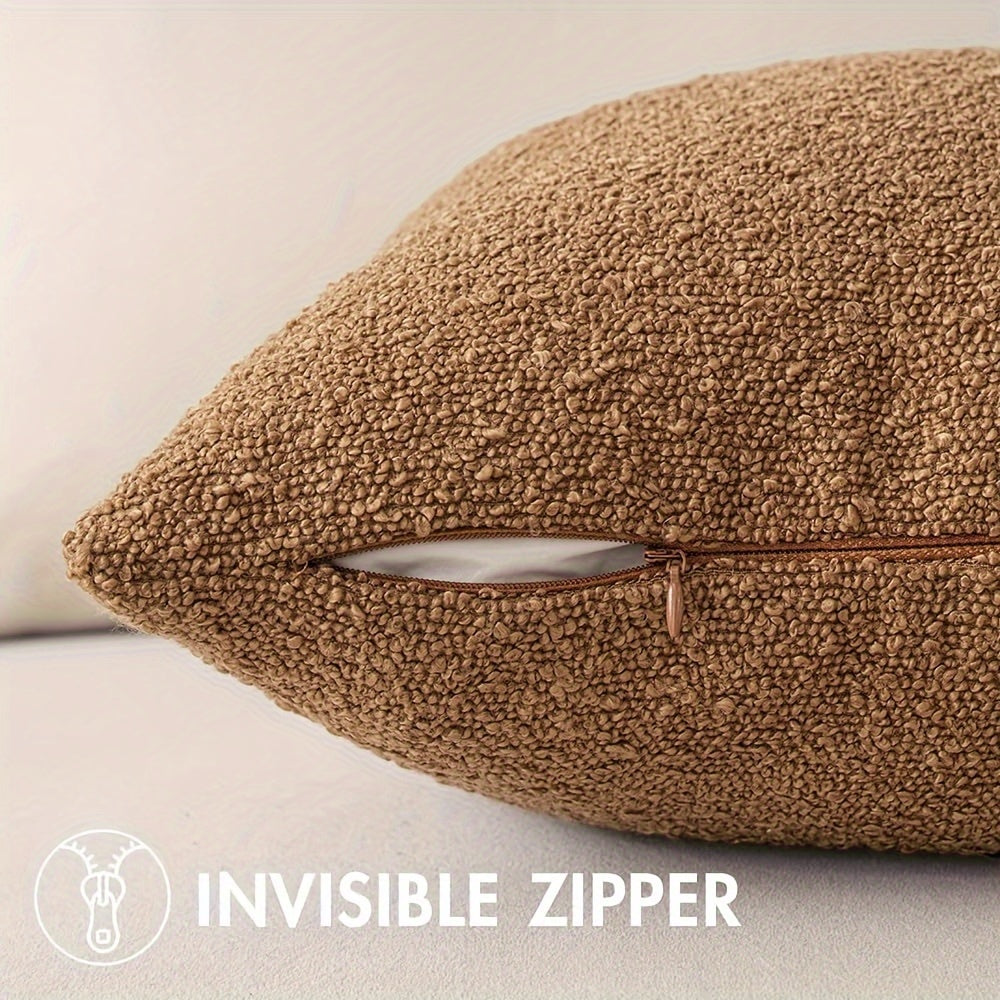 1 PIEZA - Funda de cojín estilo vintage disponible en 5 tonos - Tejido bouclé texturizado en color sólido, 45x45 cm