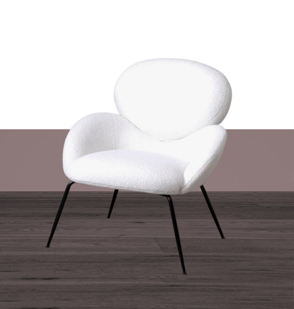 Teddy Samtmetallbein Ankleidestuhl, weicher gepolsterter Stoff charakteristischer Armlehne moderner Freizeitstuhl, passend für Wohnzimmer und Schlafzimmer Make-up Stühle (white)