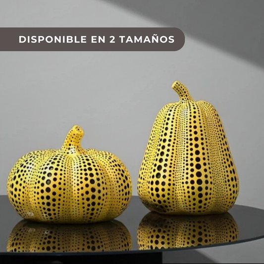 Calabaza decorativa con lunares - "Polka Dot Pumpkin" - Inspiración Yayoi Kusama en resina 2 variantes disponibles