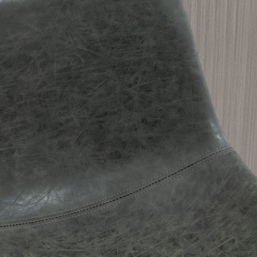 ¡CASI AGOTADO! 2 PIEZAS - Conjunto de 2 taburetes altos de cocina estilo vintage con respaldo y reposapiés - Tapizado en piel sintética y estructura de acero en negro