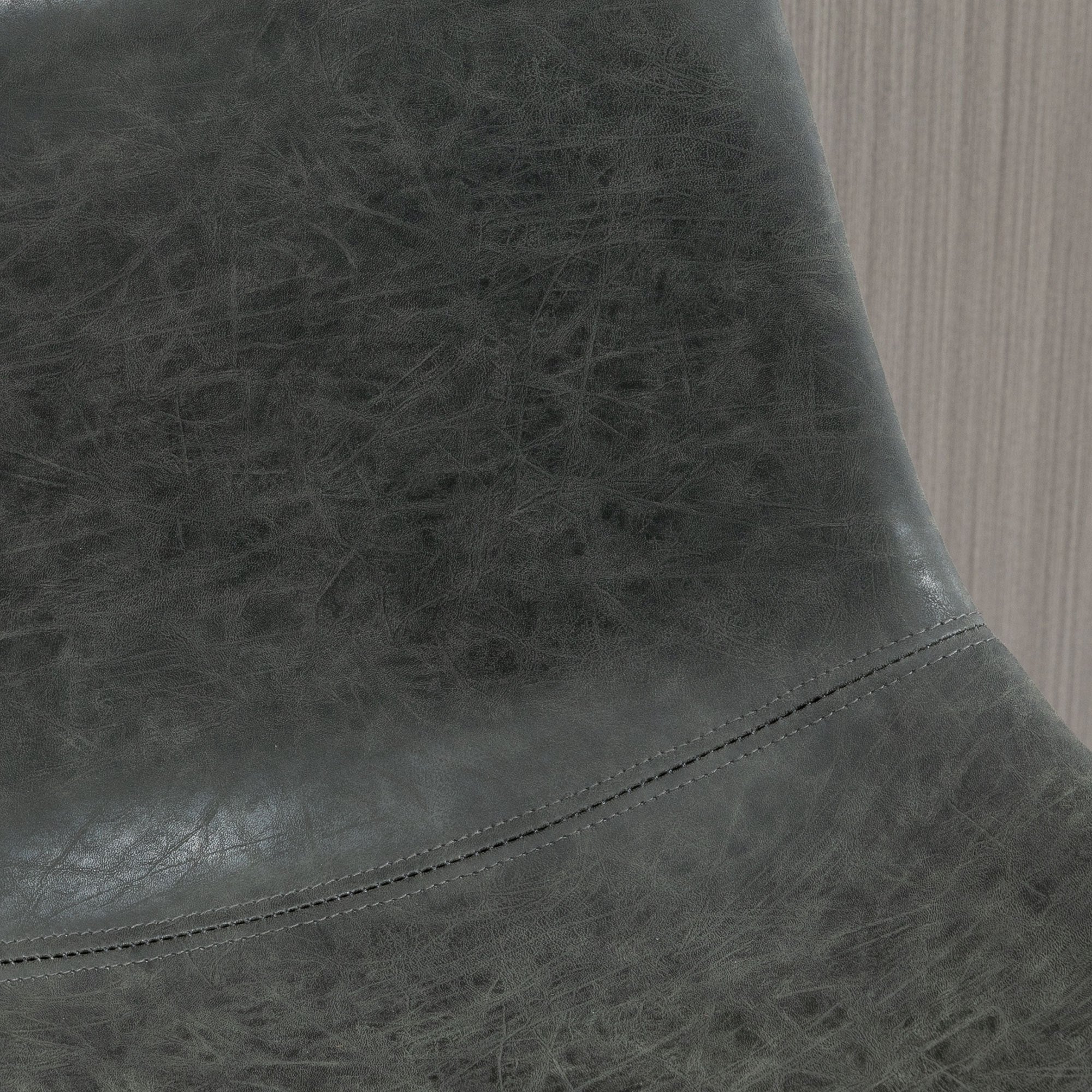 ¡CASI AGOTADO! 2 PIEZAS - Conjunto de 2 taburetes altos de cocina estilo vintage con respaldo y reposapiés - Tapizado en piel sintética y estructura de acero en negro