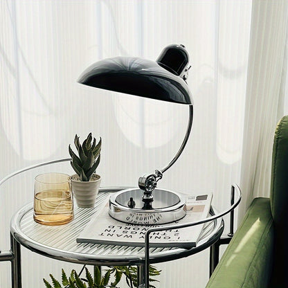 Lámpara de mesa estilo moderno con cuello de cisne – Acabado metálico pulido, luz incluida - Disponible en blanco y negro