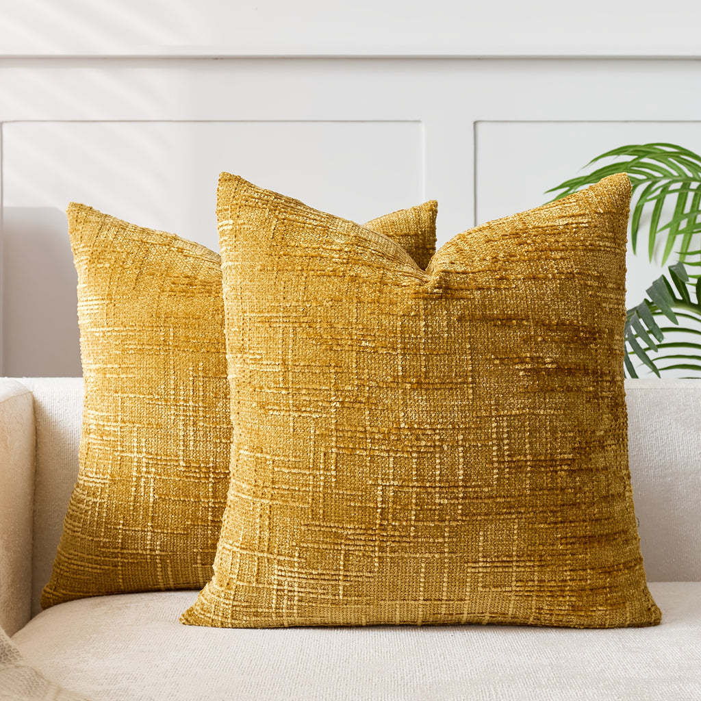 1 PIEZA - Funda de cojín estilo vintage con relieve bordado en patrón de bambú, disponible en 7 colores y 6 medidas. Poliéster 100% efecto lino, cierre invisible