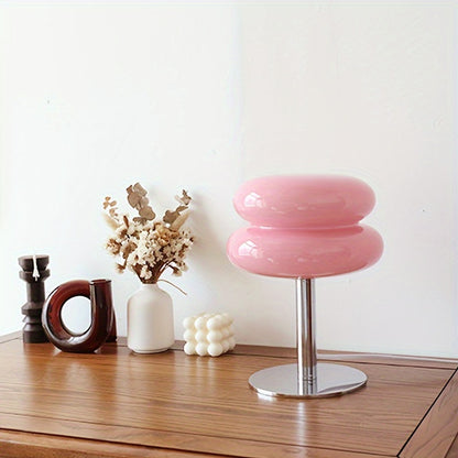 Lámpara de mesa de vidrio regulable - Disponible en 5 colores – Luz ambiental LED con conexión USB, diseño moderno para dormitorio, sala de estar u oficina
