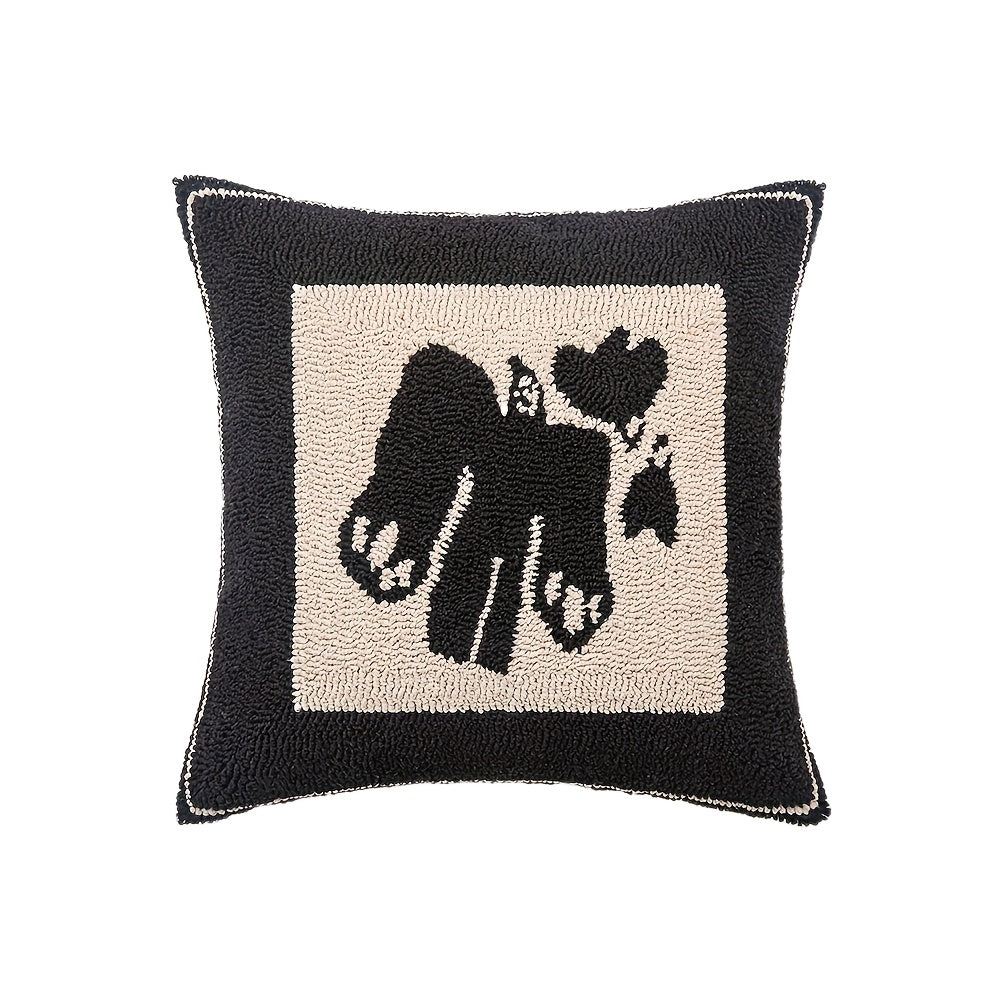 Funda de cojín bordada estilo glam en blanco y negro disponible en 4 diseños de 45x45cm (17.7x17.7inch) - Tejido en poliéster y algodón
