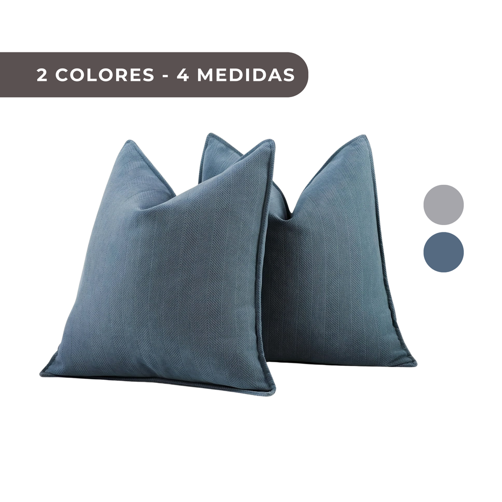 1 PIEZA - Funda de cojín de estilo contemporáneo con patrón espiga a rayas - 100% poliéster con cierre de cremallera