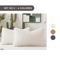 2 PIEZAS - Conjunto de 2 fundas de cojín Teddy Sheep Curl de estilo contemporáneo disponible en 4 colores ideales para sofás y cama - Suaves y aterciopeladas, 100% Poliéster, 30x50cm
